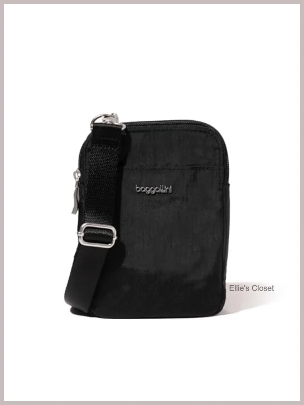 Water-Repellent Nylon Crossbody Purse with RFID Protection and Adjustable Strap
